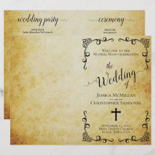 Programa de Bodas Católicas de Parchment Vintage