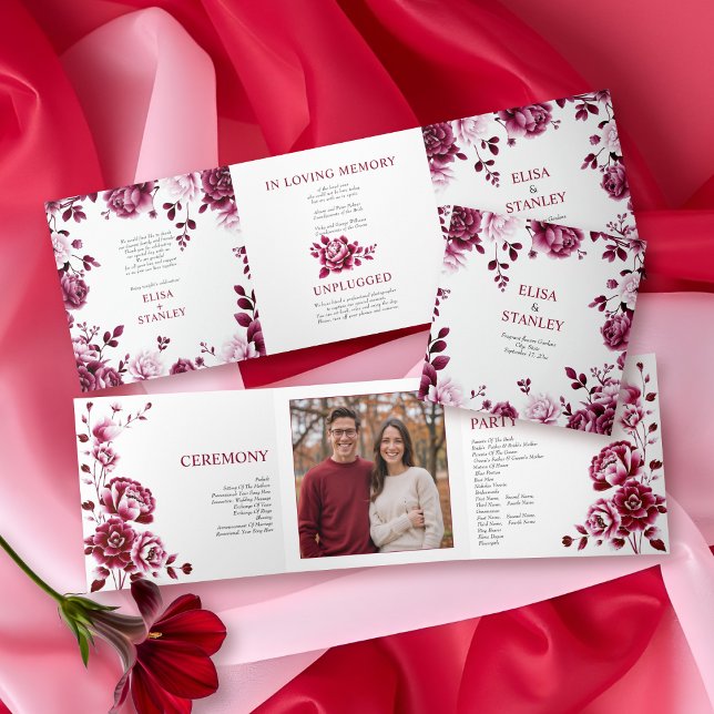 Programa de bodas chinas chinas con flores de Borg (Subido por el creador)