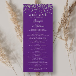 Programa de bodas clásicas Confetti Plata Púrpura