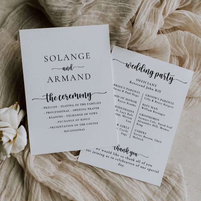 Programa de Bodas Clásicas de Caligrafía Elegante (Subido por el creador)