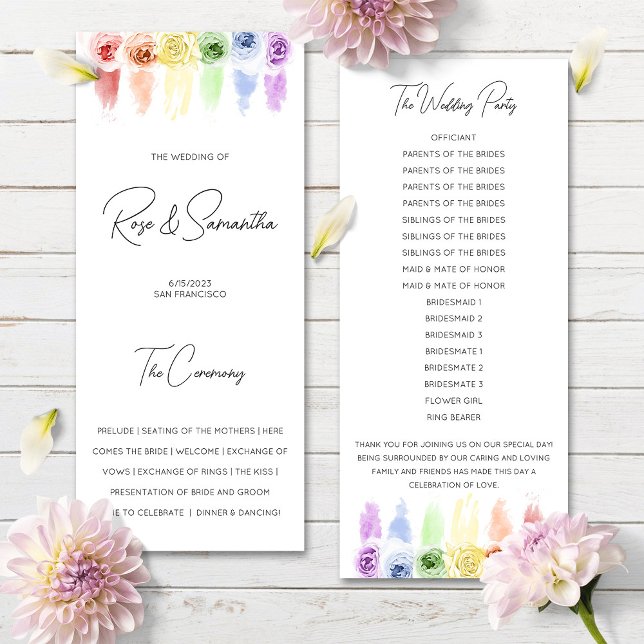 Programa de bodas con arco iris Boda lesbiana gay (Subido por el creador)