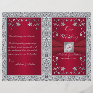 Programa de bodas con aspecto de Relieve metalizad