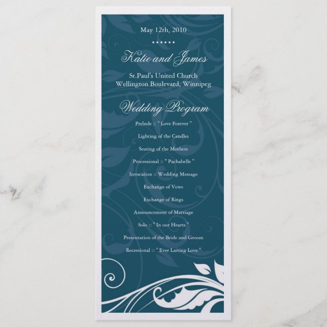 Programa de bodas con clase (Anverso)