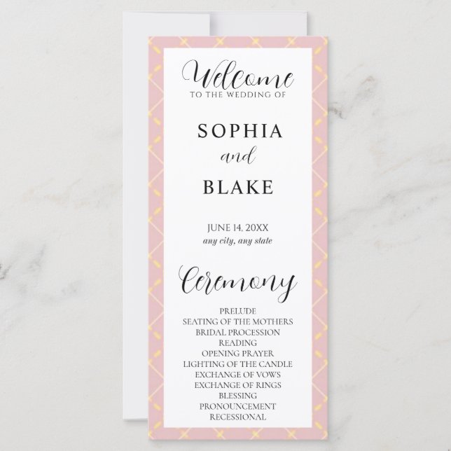 Programa de Bodas con Cristal Marrón, Amarillo y B (Anverso)