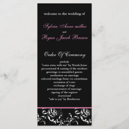 programa de bodas con damasco rosa