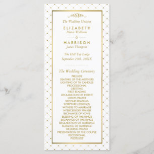 Programa de bodas con efecto blanco y Relieve meta