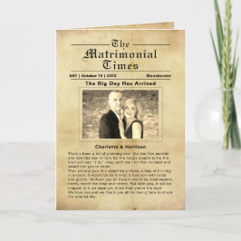Programa de bodas con estilo de periódico vintage