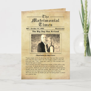 Programa de bodas con estilo de periódico vintage