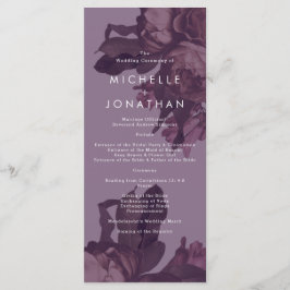 Programa de bodas con fantasías moradas