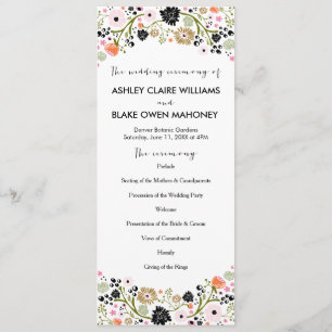 Programa de Bodas con Flores de bonito   Negro