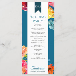 Programa de bodas con gasolina colorida en verano 