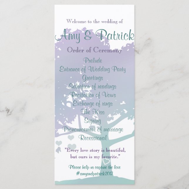 Programa de bodas con leche de lavanda (Anverso)