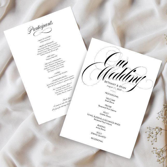 Programa de Bodas con Letra Elegante (Subido por el creador)