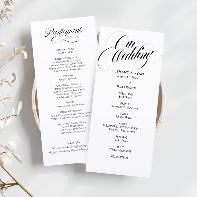 Programa de Bodas con Letra Elegante (Subido por el creador)