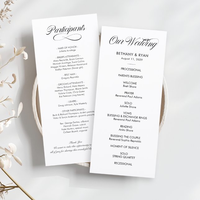 Programa de Bodas con Letra Ornamentada (Subido por el creador)