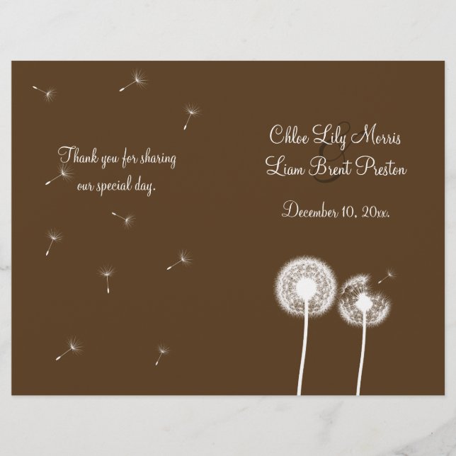 Programa de bodas con mejores deseos (marrón) (Anverso)