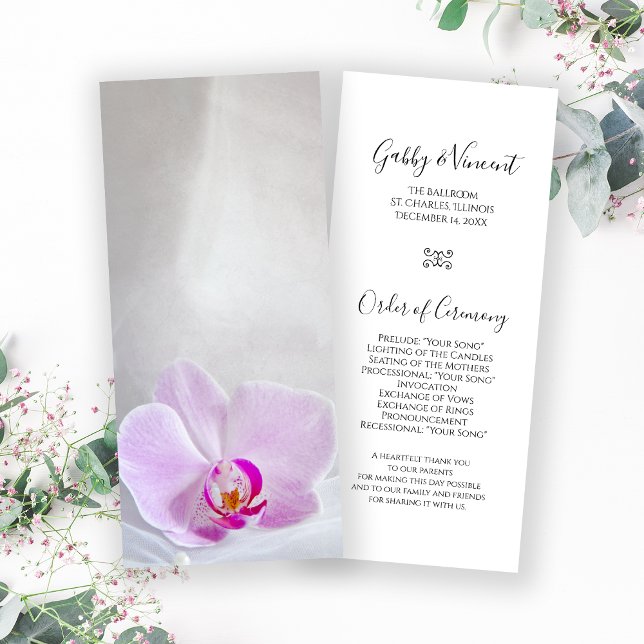 Programa de bodas con orquídeas y velos de novias  (Subido por el creador)