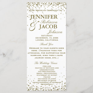 Programa de bodas Confetti blanco y oro