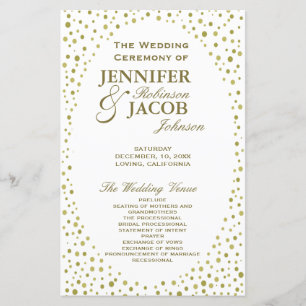 Programa de bodas Confetti de oro