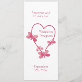 Programa De Bodas Corazón Rosa Y Mariposas