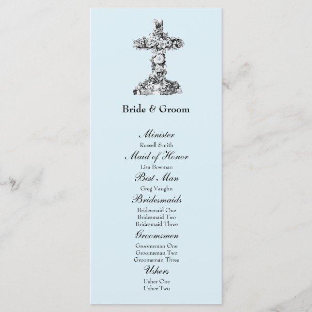Programa de Bodas Cristianas de la Cruz Floral Azu (Anverso)