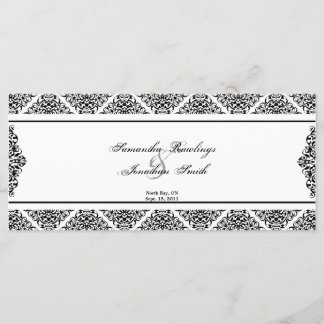 Programa de bodas - Damasco blanco y negro
