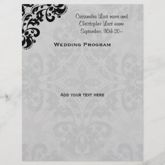 Programa de bodas damasquinadas de color negro y g