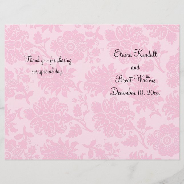 Programa de bodas damasquinadas de Victoria (Anverso)