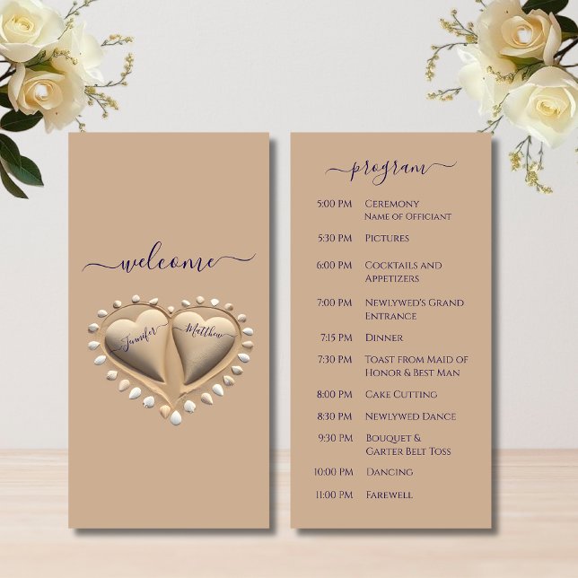 Programa de Bodas de Arena y Corazón de Playa (Beach Wedding Sand Hearts Wedding Program)