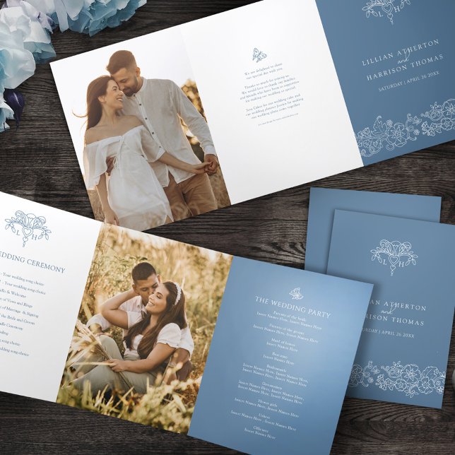 Programa de bodas de arte Blue gray (Subido por el creador)