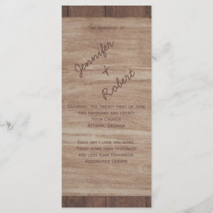 Programa de Bodas de Barn Wood Bears Country Weddi