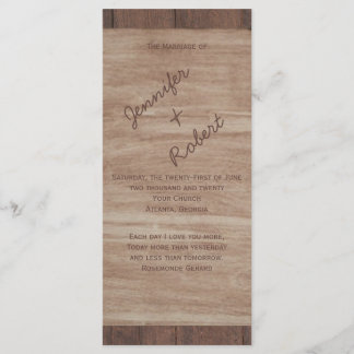 Programa de Bodas de Barn Wood Bears Country Weddi