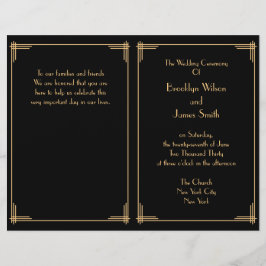 Programa de Bodas de Black Great Gatsby Art Deco