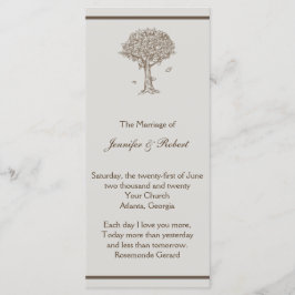 Programa de bodas de boceto de roble