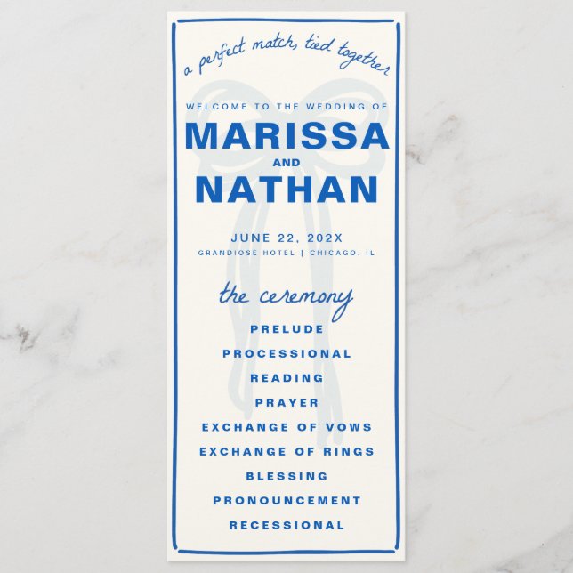 Programa de Bodas de Boda de Barras Rojas (Anverso)