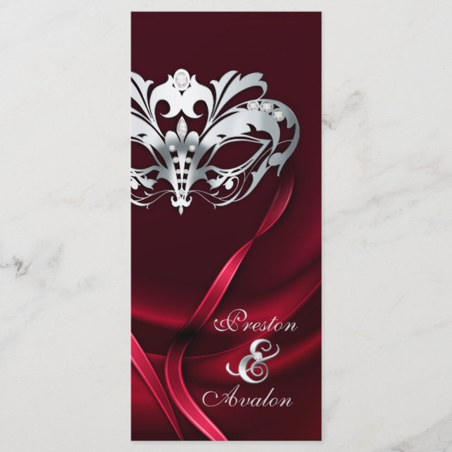 Programa de Bodas de Boda Rojas de Mascarada de Pl (Anverso)