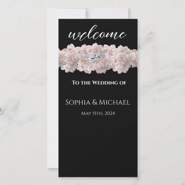 Programa de Bodas de Bodas-Peones Pastel Rosa- (Anverso)