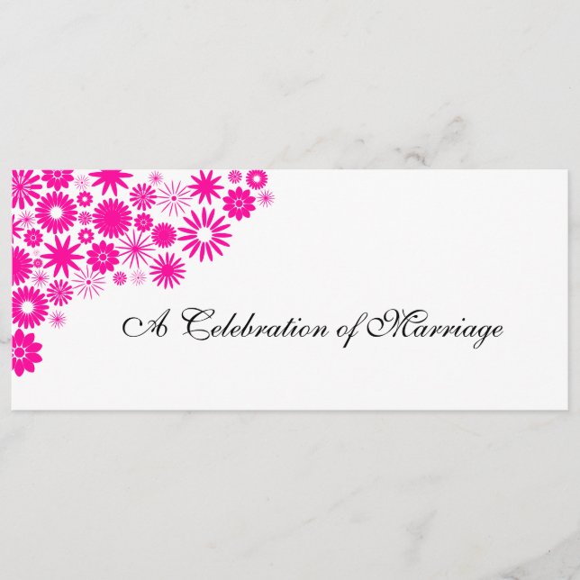 Programa de Bodas de bonito Florals Magenta (Anverso)