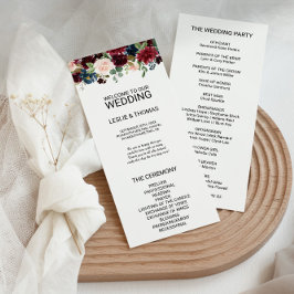 Programa de bodas de Borgoña en el otoño