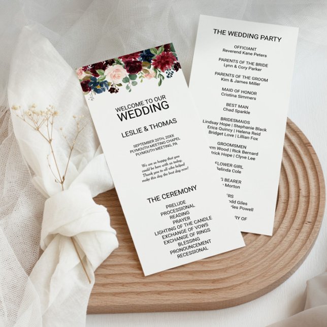 Programa de bodas de Borgoña en el otoño (Subido por el creador)