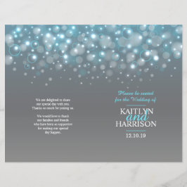 Programa de bodas de burbujas azules de agua gris