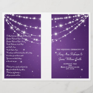 Programa de bodas de cadena de esparkling púrpura