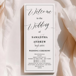 Programa de bodas de caligrafía blanca clásica