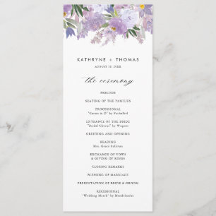 Programa de Bodas de Ceremonia de Flores Moradas P