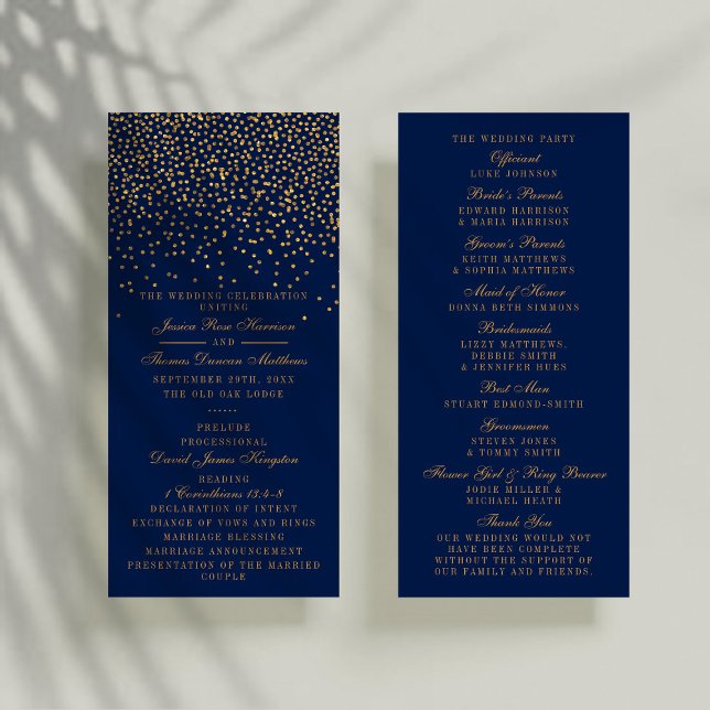 Programa de Bodas de Confetti de Oro Azul y Glam d (Subido por el creador)