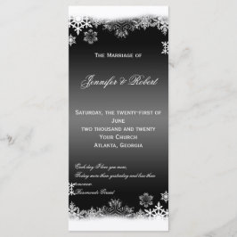 Programa de bodas de copos de nieve negros y blanc