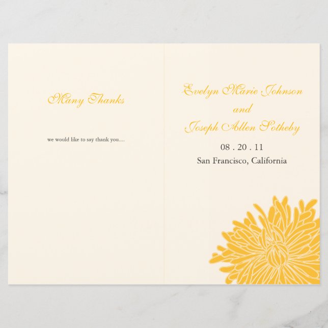 Programa de bodas de crisantemo de Peeking (Anverso)