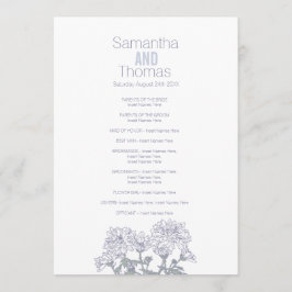 Programa de bodas de crisantemo gris blanco