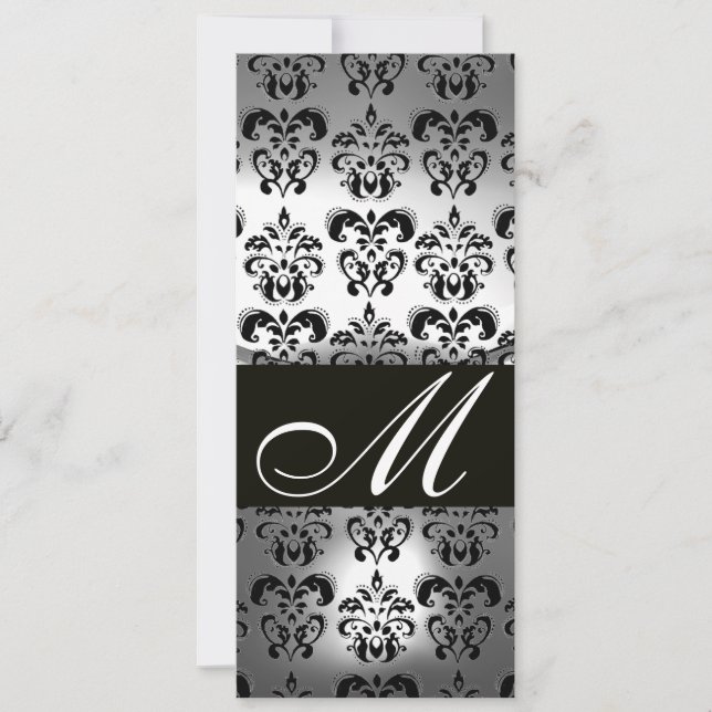 PROGRAMA DE BODAS DE DAMASCO NEGRO Y BLANCO CON MO (Anverso)