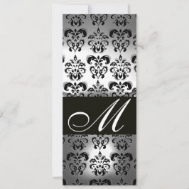 PROGRAMA DE BODAS DE DAMASCO NEGRO Y BLANCO CON MO